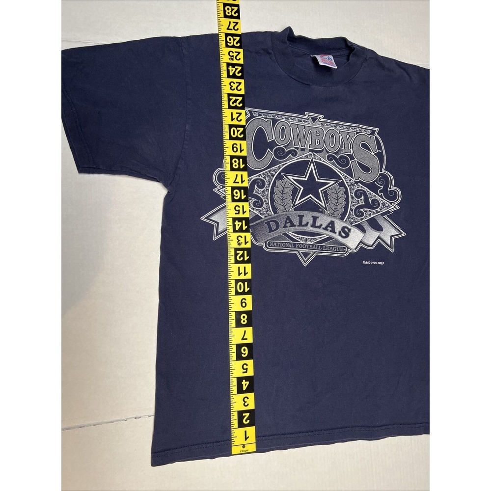 Jerzees Dallas Cowboy's T-Shirt 1995 Era Vintage Men's Large Bold Print - Picture 10 of 14